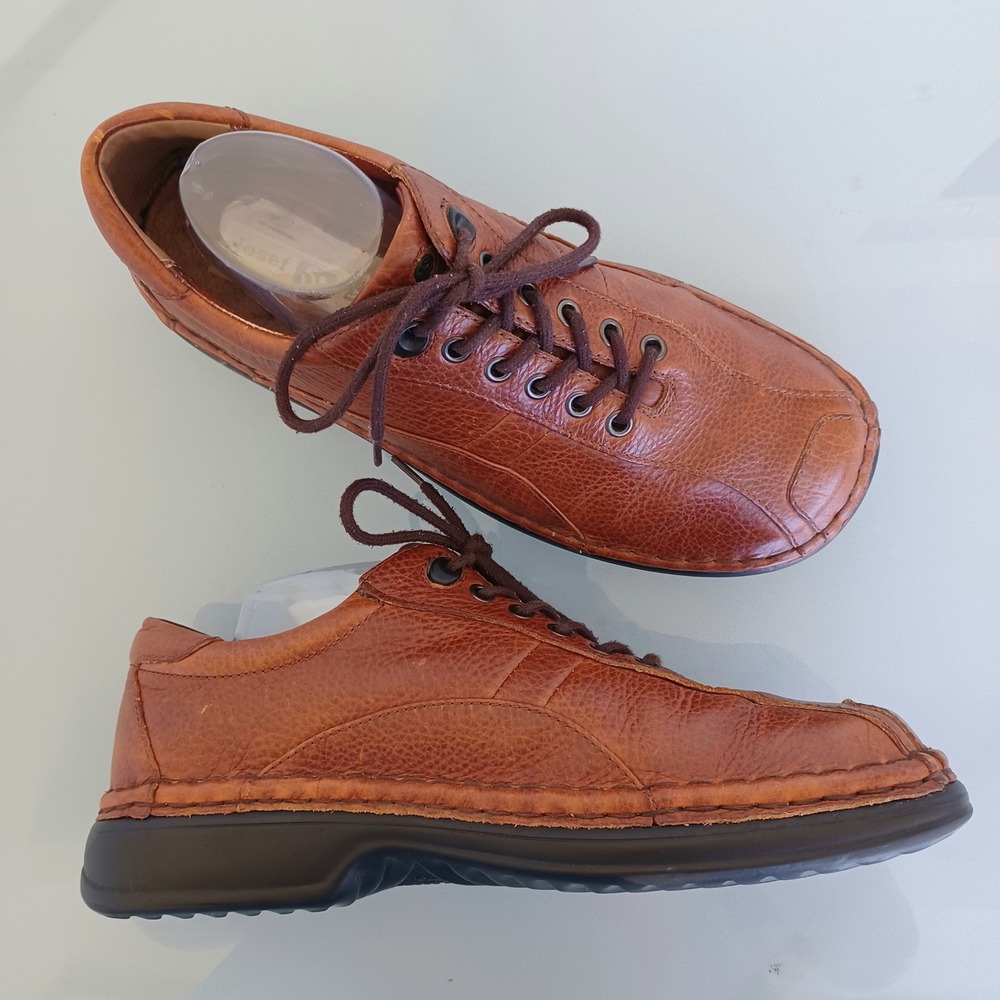 Josef Seibel Mens Brown Leather Bicycle Toe Comfort Oxford Shoes EU 45 US 11.5